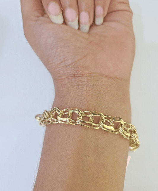 14k Chino ID Bracelet Yellow Gold Size 8.5" Inches Box Lock Real 14kt - GoldenlinQ