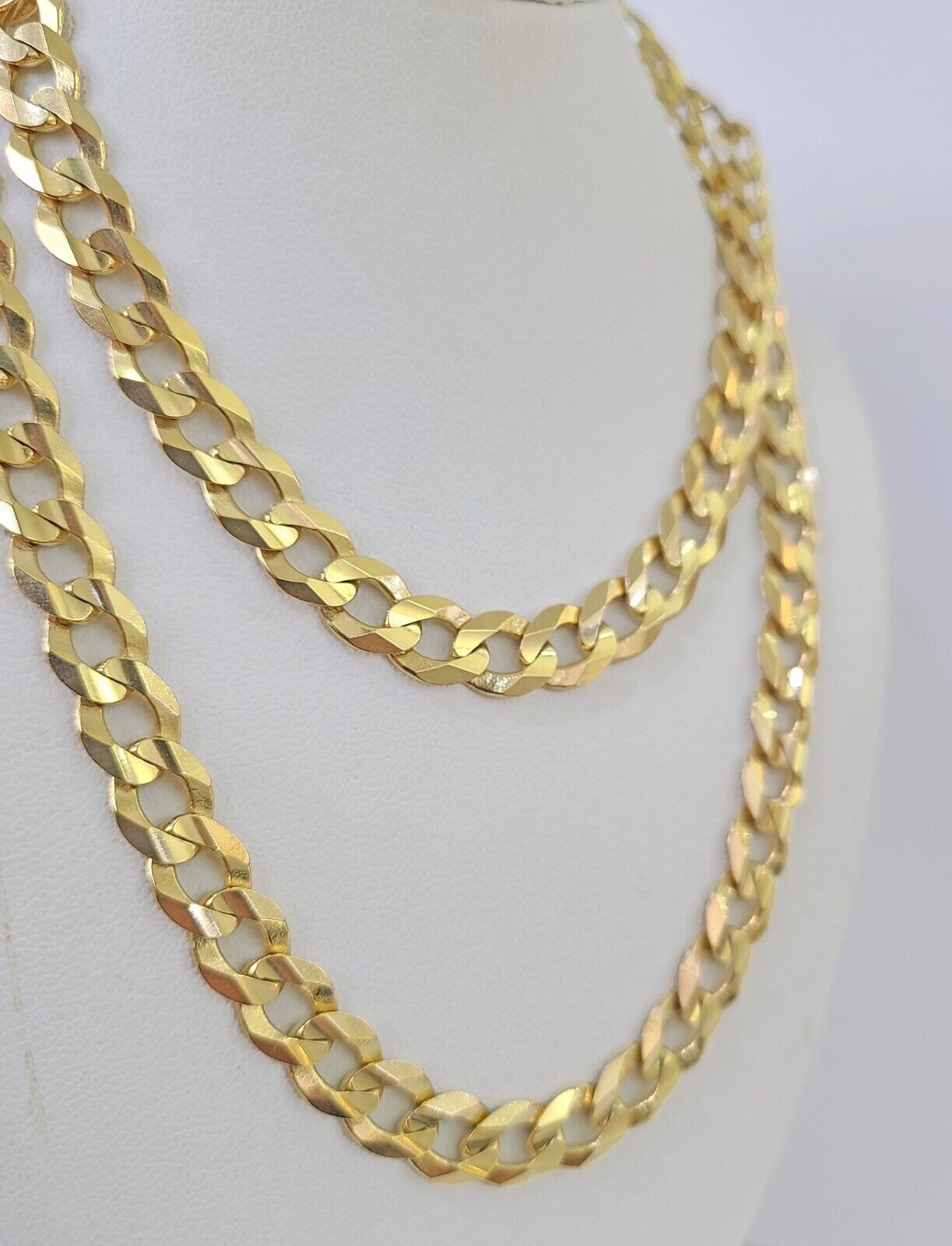 14k Cuban Curb Link chain Solid Yellow Gold Necklace 18"-26" Inch Real
