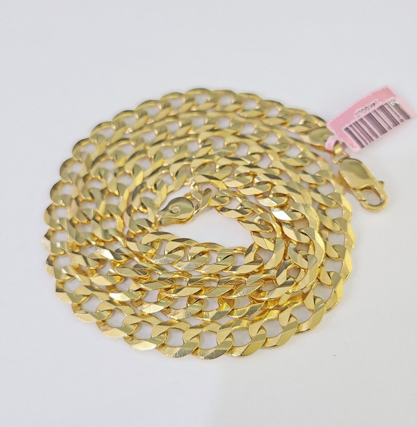 14k Cuban Curb Link chain Solid Yellow Gold Necklace 18"-26" Inch Real