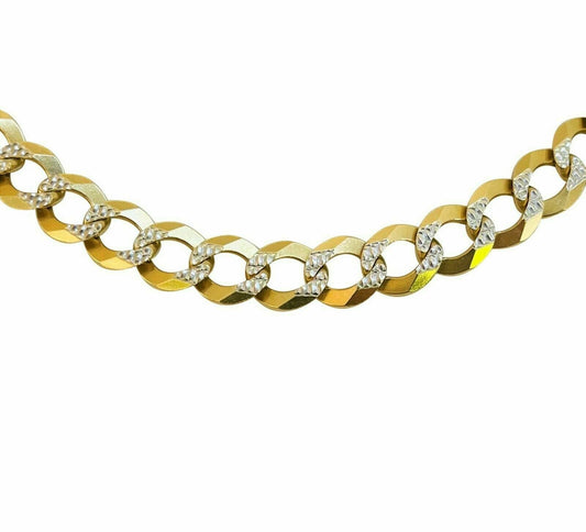 14K Diamond Cut Cuban Curb Link Necklace Chain 8mm 20" - 30" REAL 14K SOLID GOLD - Reva Jeweler