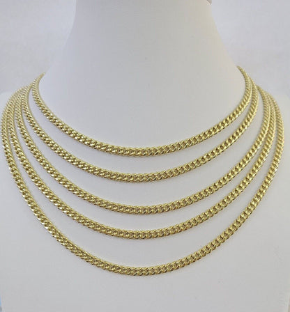 14k Gold 5mm Miami Cuban Link Chain Yellow Gold Necklace 18" - 30" Inches Real - Reva Jeweler