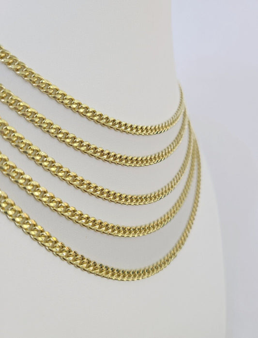 14k Gold 5mm Miami Cuban Link Chain Yellow Gold Necklace 18" - 30" Inches Real - Reva Jeweler