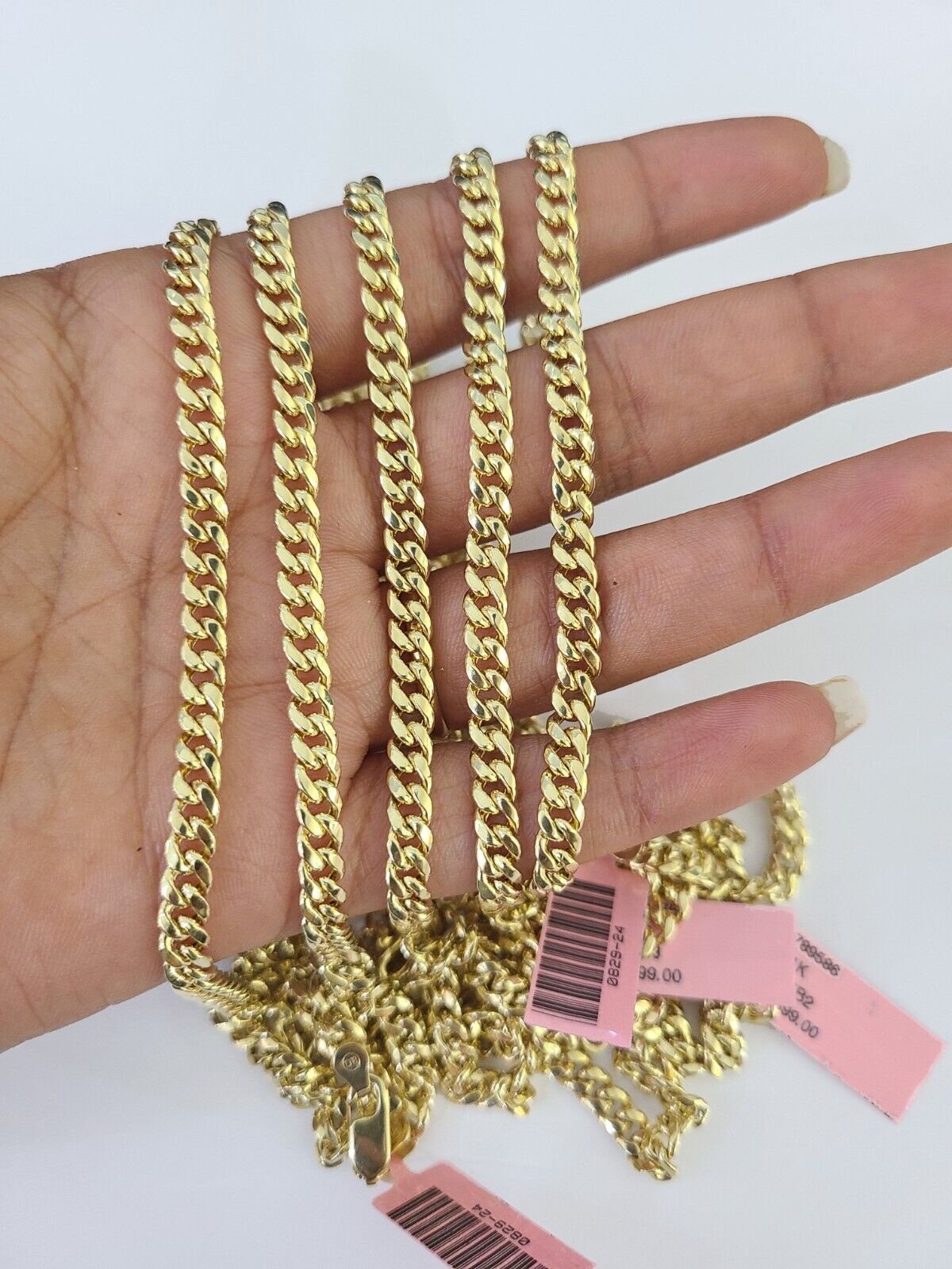 14k Gold 5mm Miami Cuban Link Chain Yellow Gold Necklace 18" - 30" Inches Real - Reva Jeweler