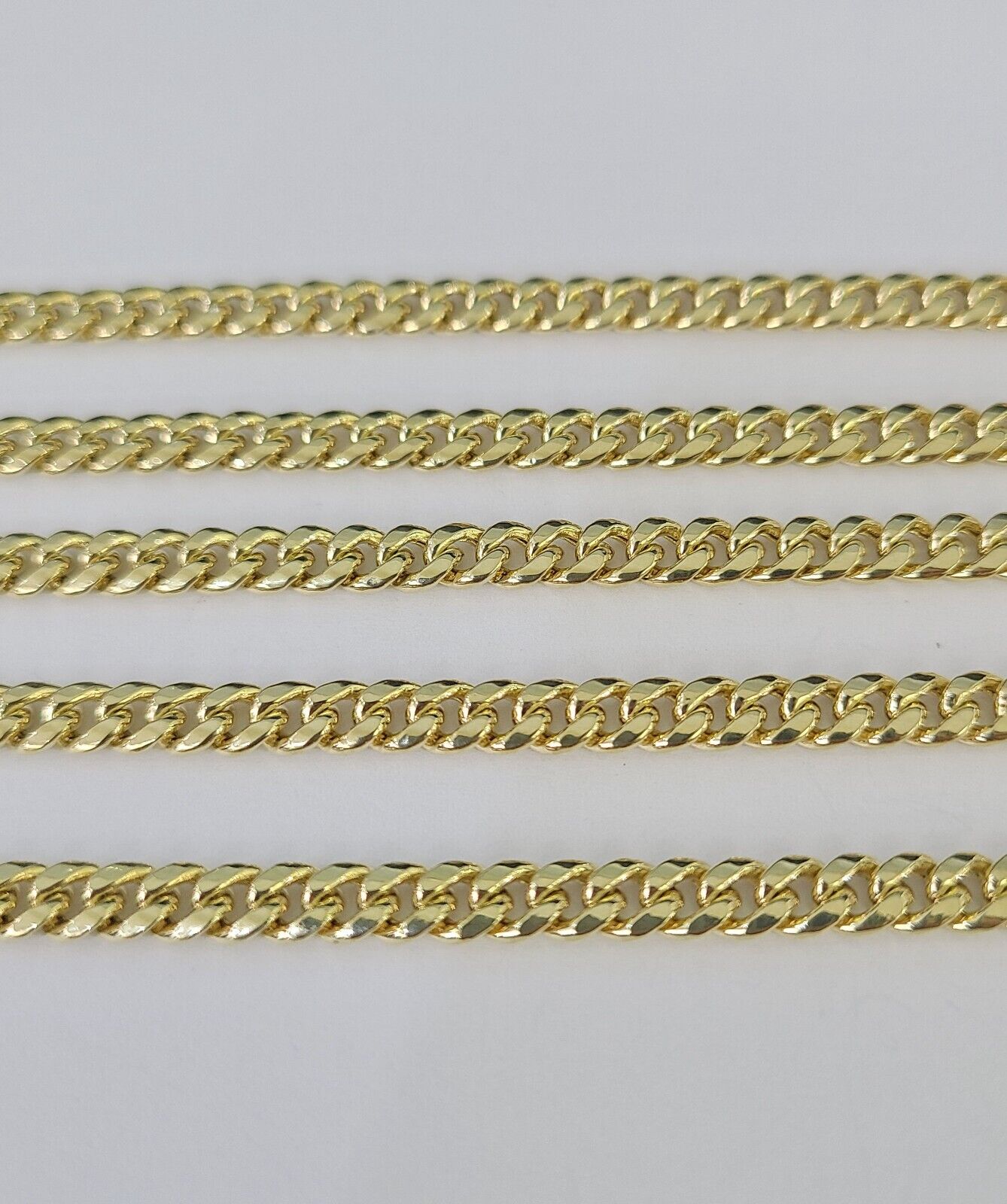 14k Gold 5mm Miami Cuban Link Chain Yellow Gold Necklace 18" - 30" Inches Real - Reva Jeweler