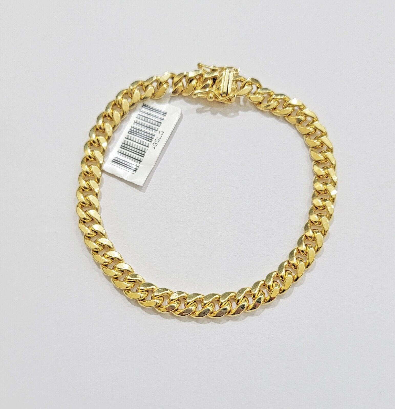 14k Gold Bracelet 6mm 7" Inch Real 14kt Yellow Gold For women, Box clasp, REAL - Reva Jeweler