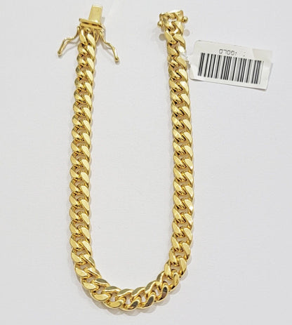 14k Gold Bracelet 6mm 7.5" Inch Real 14kt Yellow Gold Men women, Box clasp, REAL - Reva Jeweler