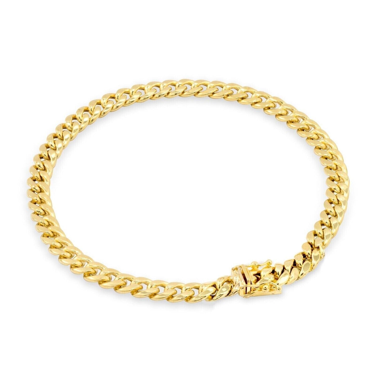 14k Gold Bracelet 6mm 8" Inch Real 14kt Yellow Gold Men women, Box clasp, REAL - Reva Jeweler