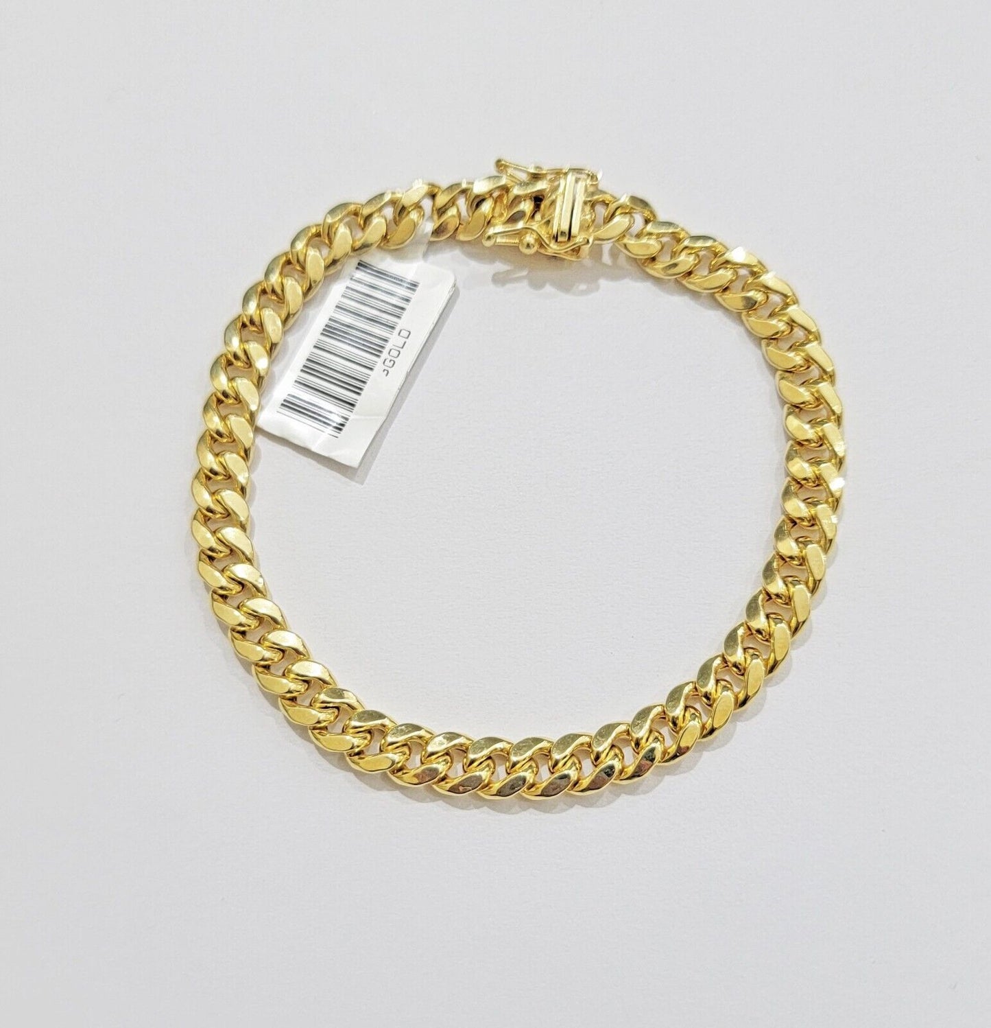 14k Gold Bracelet 6mm 8" Inch Real 14kt Yellow Gold Men women, Box clasp, REAL - Reva Jeweler