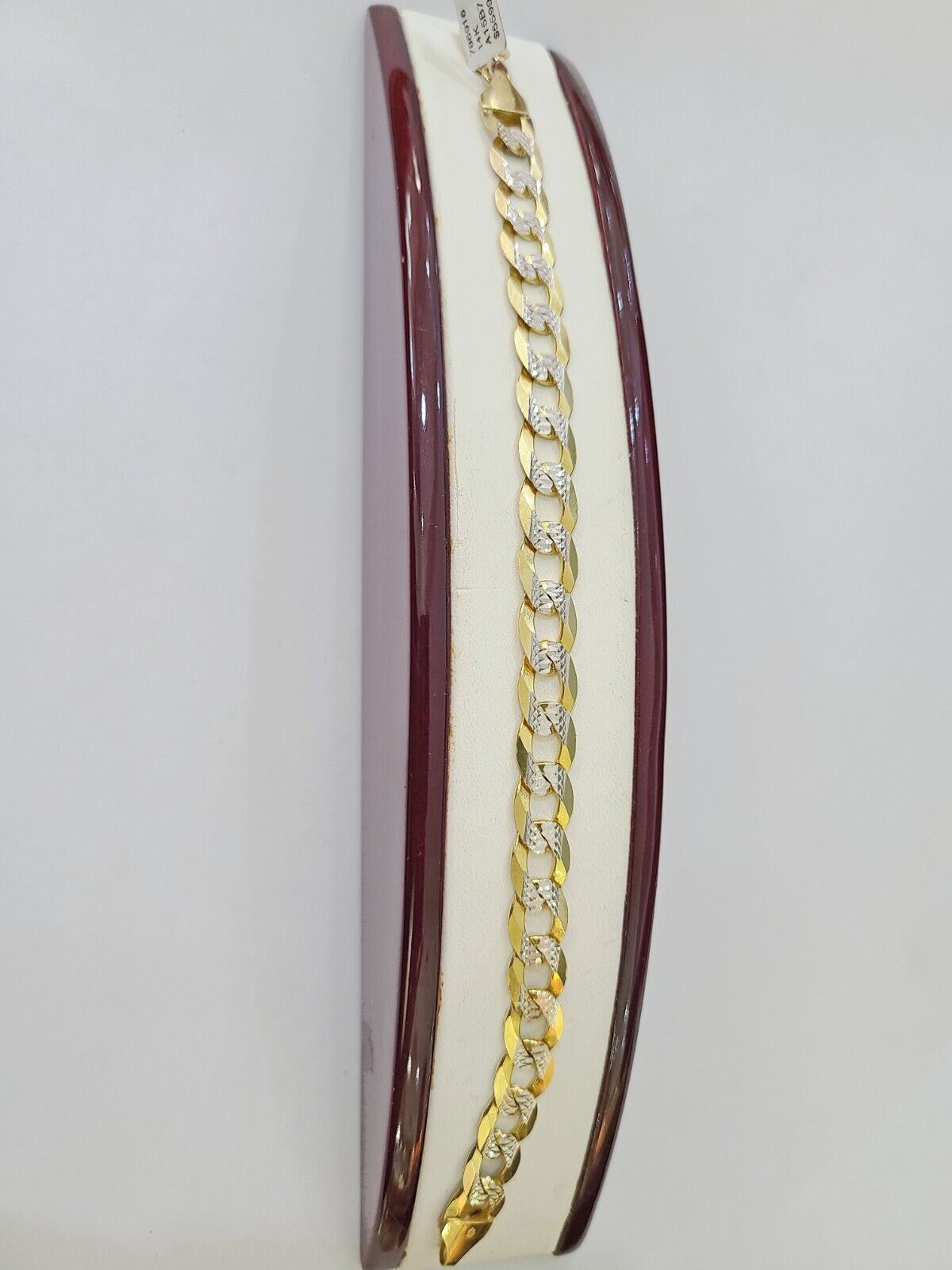 14K Gold Bracelet Cuban Curb Link Bracelet Diamond Cut 9mm 8" Inch REAL Gold - Reva Jeweler