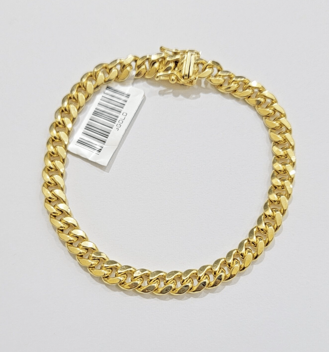 14k Gold Bracelet Miami Cuban Link 7mm 9" Inch Real 14 KT Yellow Gold Men Women - Reva Jeweler