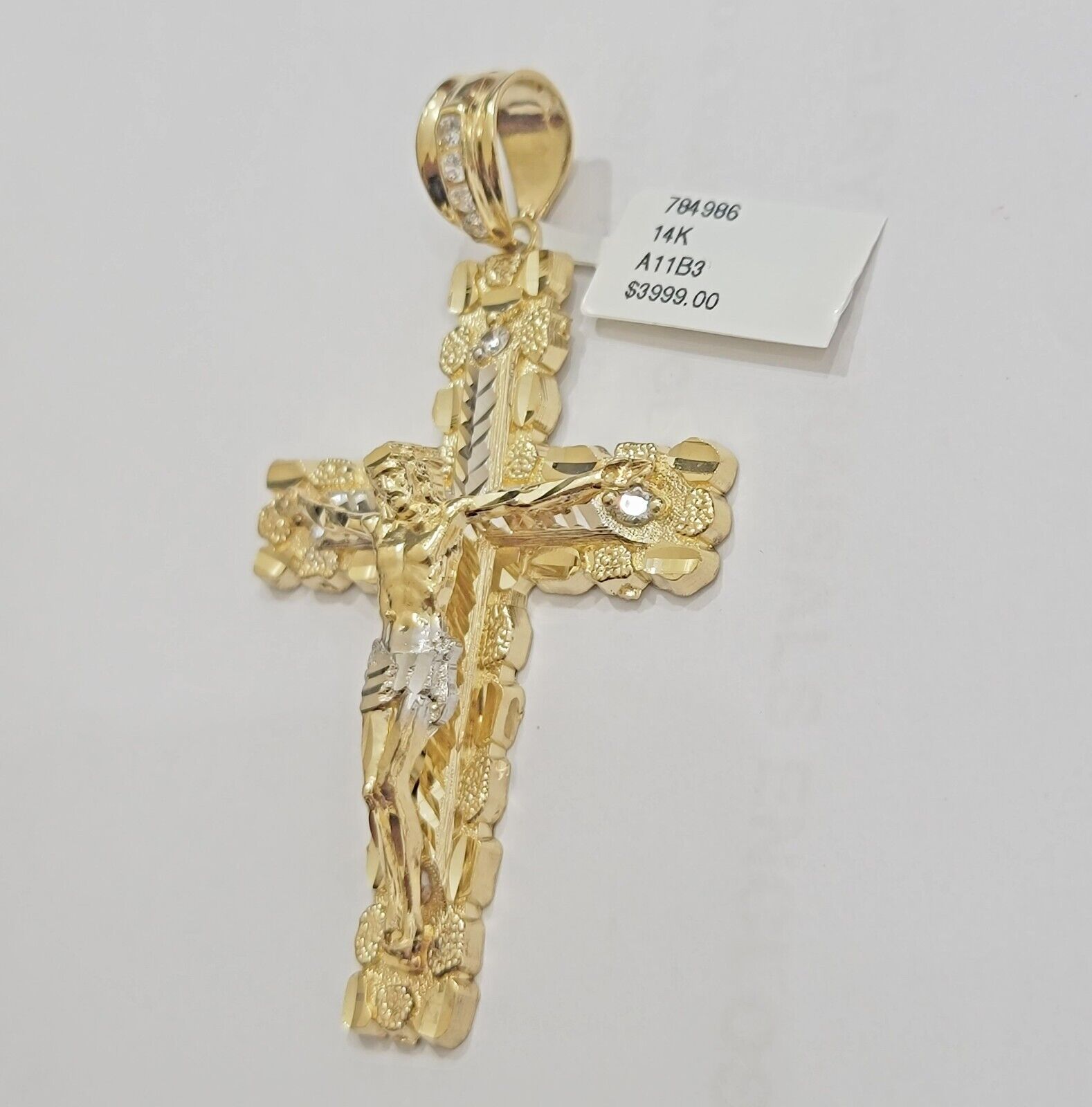 14k Gold Chain Cross SET Miami Cuban Link Necklace 7.5mm 22" - 28" ,Charm Pendant - Reva Jeweler