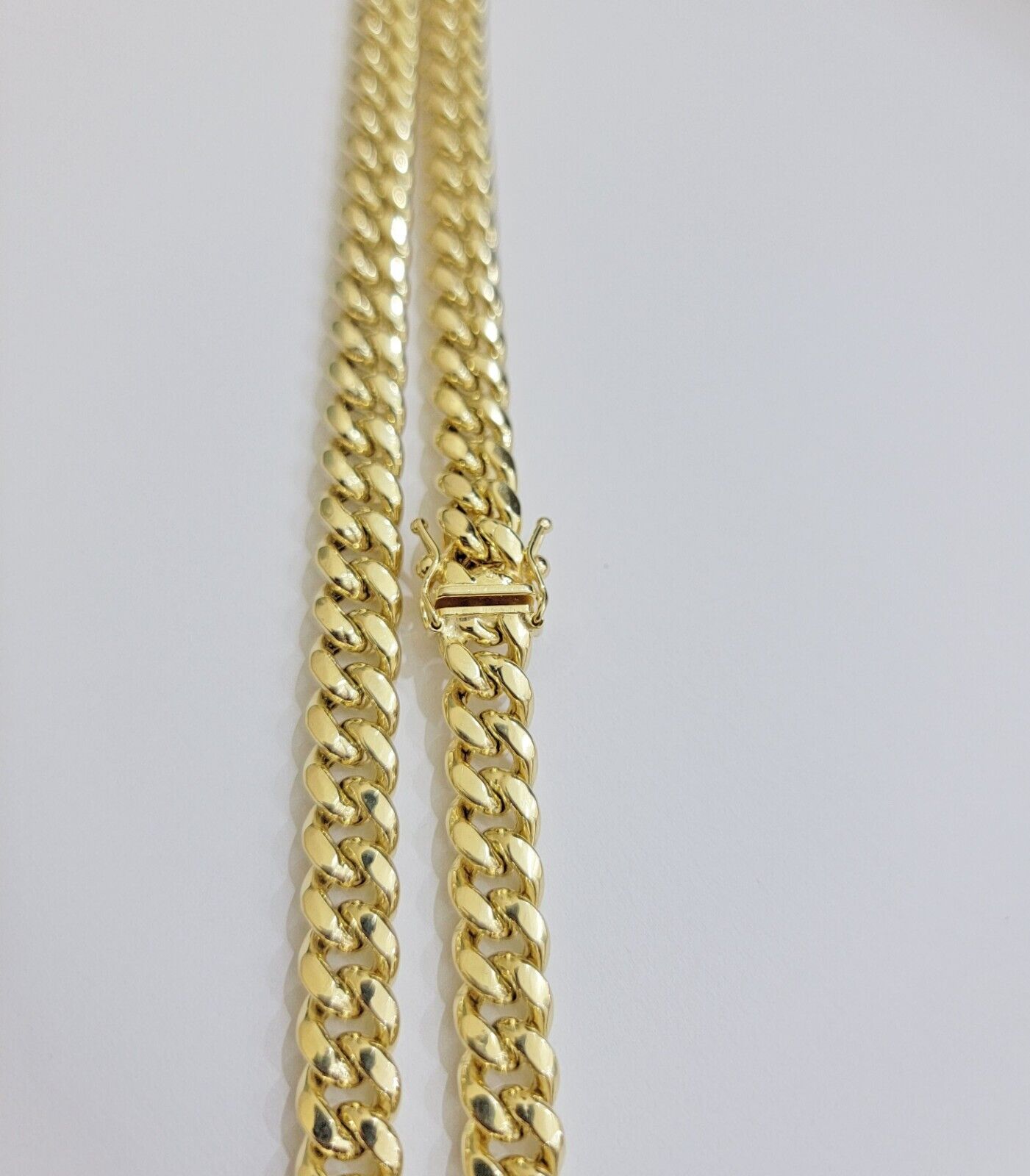 14k Gold Chain Necklace 22 Inch Miami Cuban Link 8mm Box Lock Real 14KT For Mens - Reva Jeweler