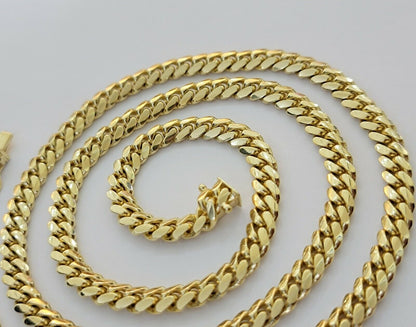 14k Gold Chain Solid Miami Cuban Link Necklace 28" 6mm REAL 14KT Yellow Gold Men - Reva Jeweler