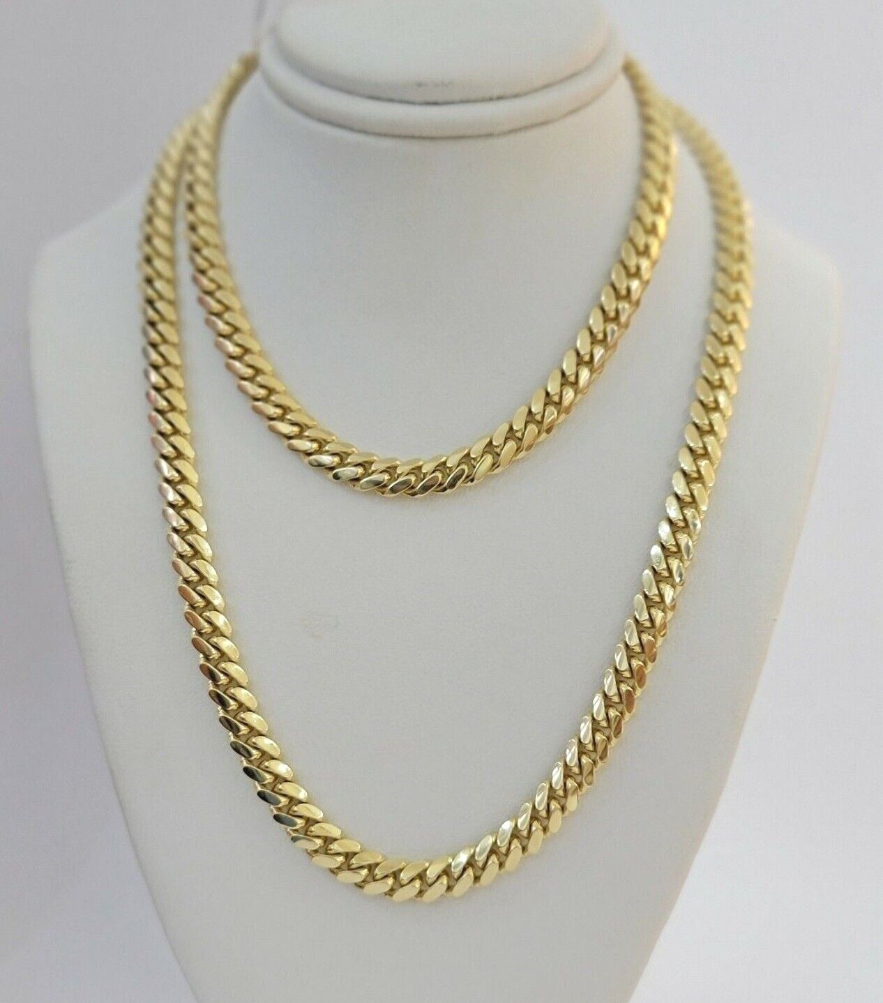 14k Gold Chain Solid Miami Cuban Link Necklace 28" 6mm REAL 14KT Yellow Gold Men - Reva Jeweler