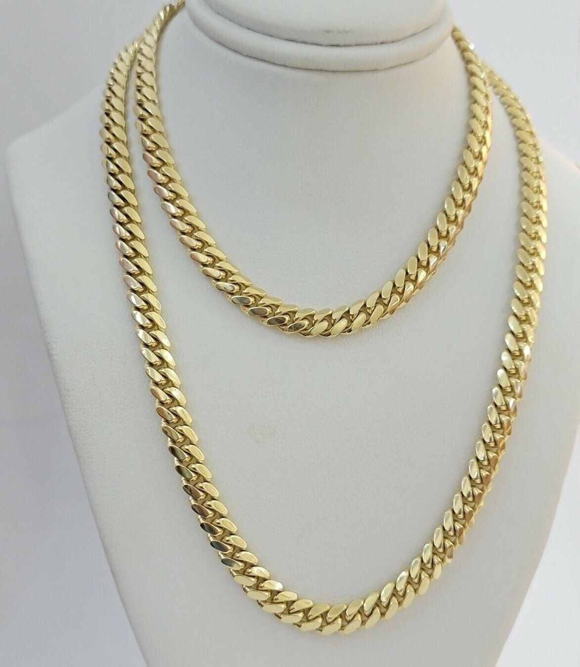 14k Gold Chain Solid Miami Cuban Link Necklace 28" 6mm REAL 14KT Yellow Gold Men - Reva Jeweler
