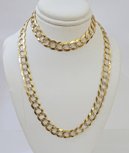 14k Gold chain Solid Necklace Cuban Curb Link REAL 8mm 20- 30 Inch Mens DISCOUNT