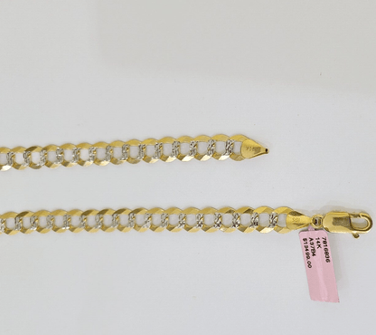 14k Gold chain Solid Necklace Cuban Curb Link REAL 8mm 20 - 30 Inch Mens DISCOUNT