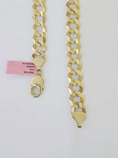 14k Gold Cuban Curb Link chain 11mm 24 Inches Real Yellow Genuine