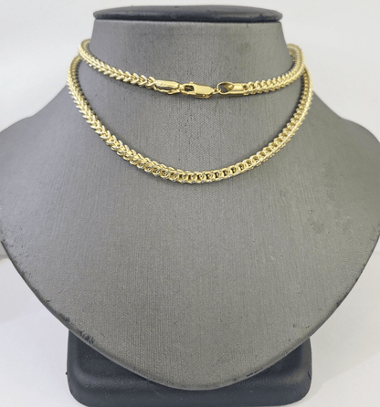 14K gold franco chain Necklace 3.5mm 22 Inch Diamond Cuts Two-tone Real 14KT men