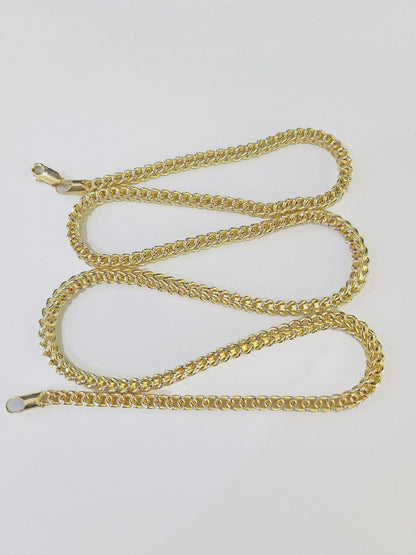 14K gold franco chain Necklace 3.5mm 22 Inch Diamond Cuts Two-tone Real 14KT men