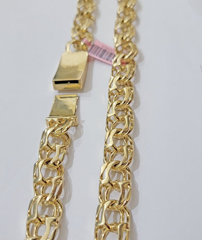 14k Gold Mens Necklace Chino Link Chain 24 Inch REAL 14KT Yellow Gold Real SOLID - Reva Jeweler