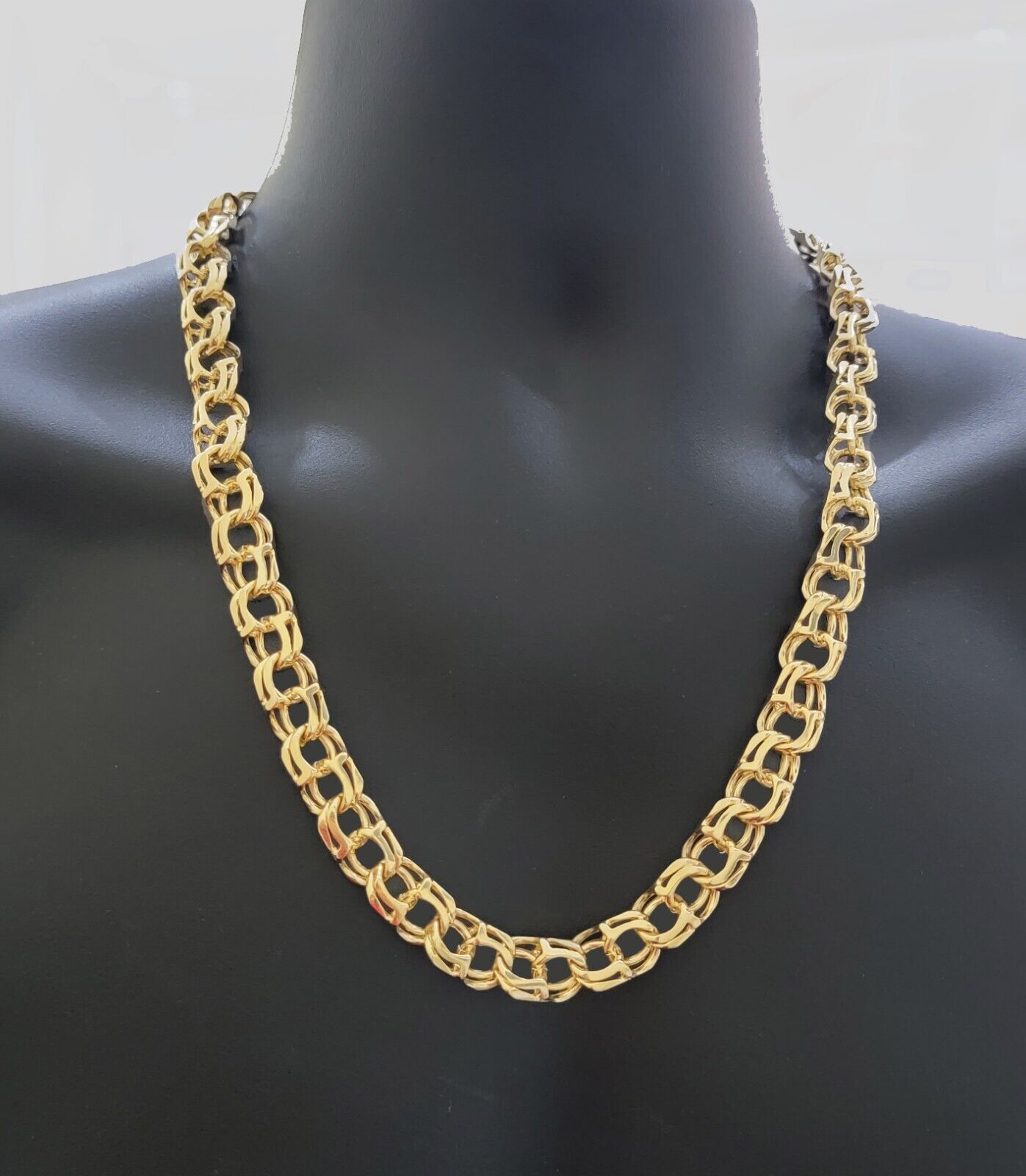 14k Gold Mens Necklace Chino Link Chain 24 Inch REAL 14KT Yellow Gold Real SOLID - Reva Jeweler