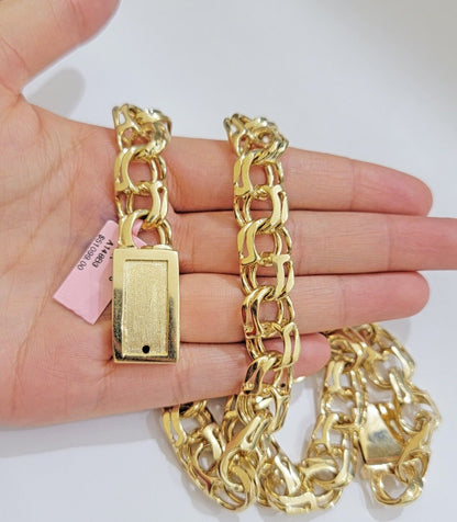 14k Gold Mens Necklace Chino Link Chain 24 Inch REAL 14KT Yellow Gold Real SOLID - Reva Jeweler