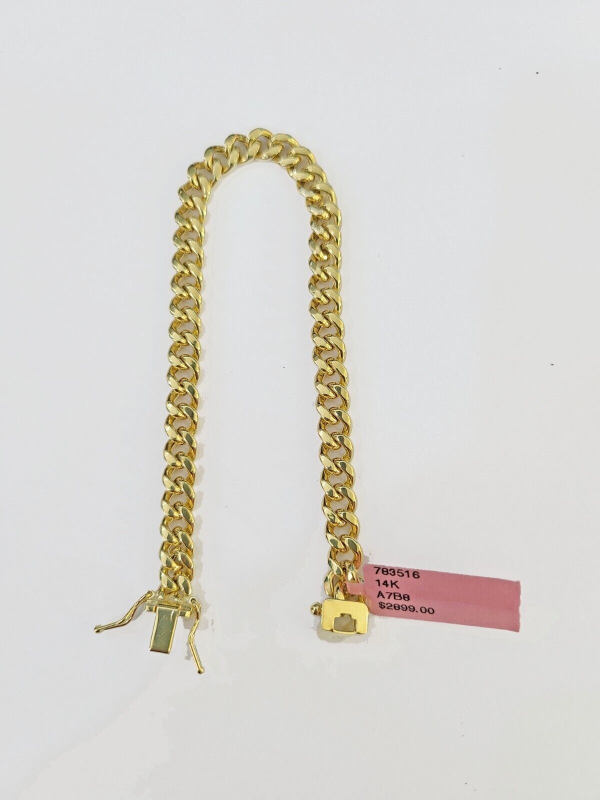 14K Gold Miami Cuban Bracelet 7" Inch 6mm Box Clasp Link men women, REAL 14KT - Reva Jeweler