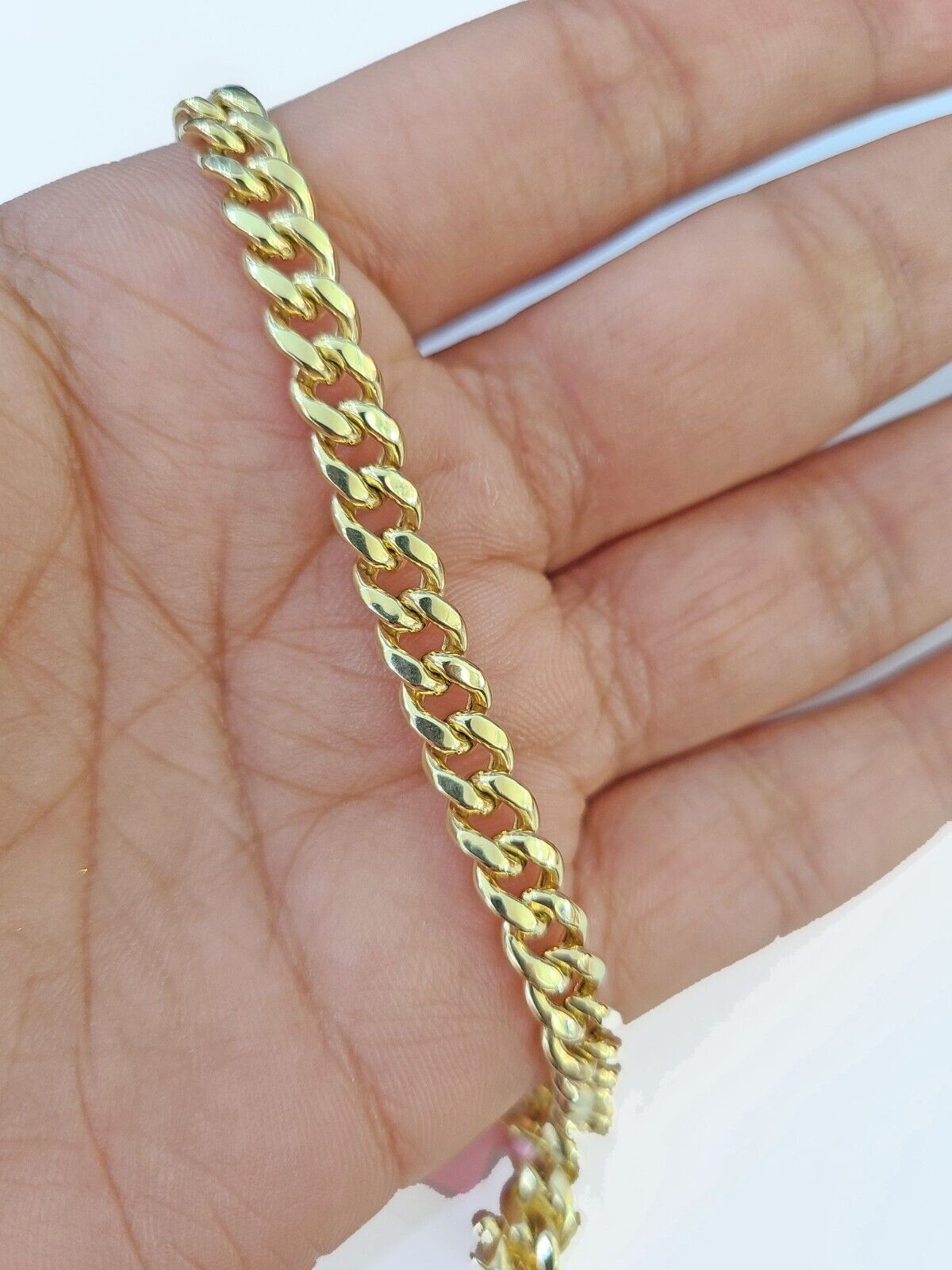 14K Gold Miami Cuban Bracelet 7" Inch 6mm Box Clasp Link men women, REAL 14KT - Reva Jeweler