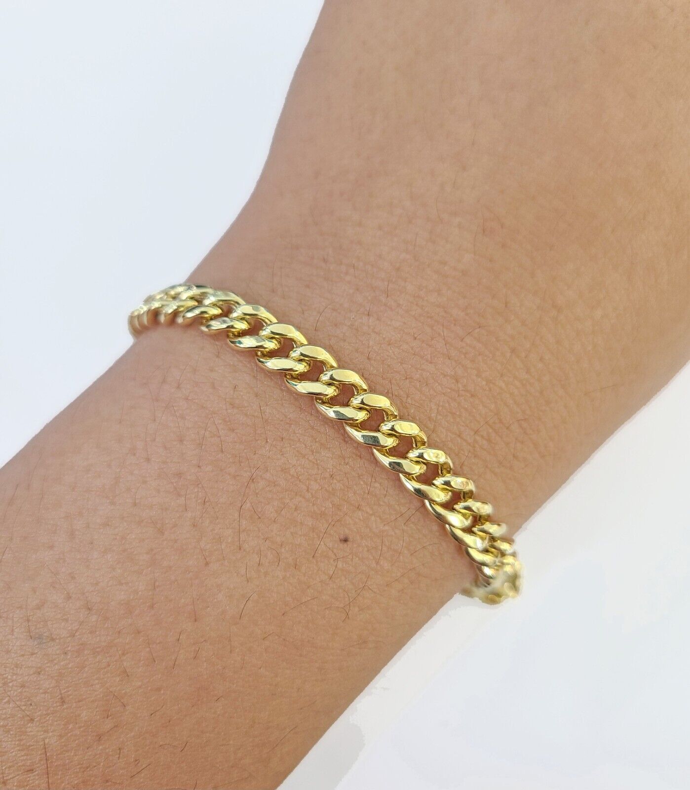 14K Gold Miami Cuban Bracelet 7" Inch 6mm Box Clasp Link men women, REAL 14KT - Reva Jeweler