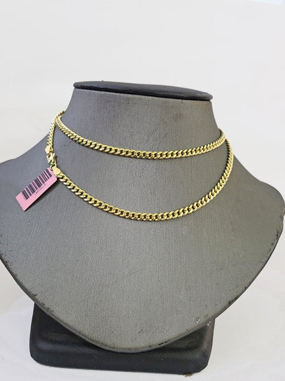 14k Gold Miami Cuban Link Chain Necklace 4mm 18" box Lock REAL 14kt Yellow Gold