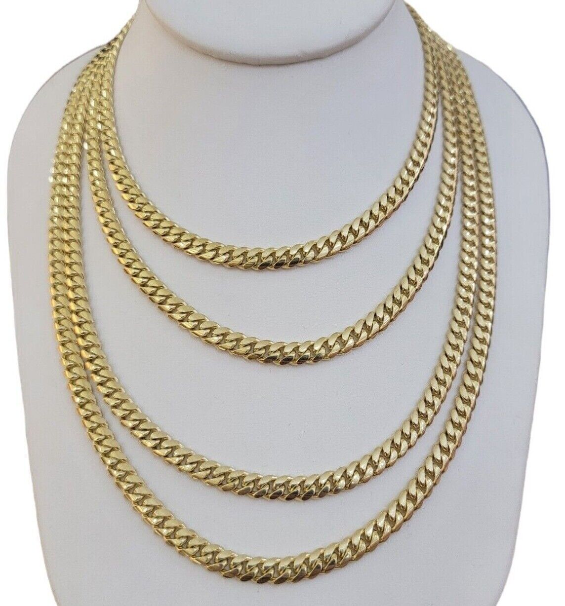 14k Gold Miami Cuban Link Chain Necklace 6mm 20" - 28 Inch SOLID 14 KT Men Women - Reva Jeweler