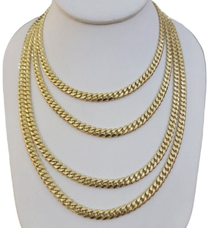14k Gold Miami Cuban Link Chain Necklace 6mm 20" - 28 Inch SOLID 14 KT Men Women - Reva Jeweler
