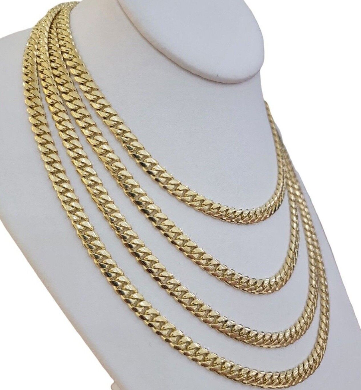 14k Gold Miami Cuban Link Chain Necklace 6mm 20" - 28 Inch SOLID 14 KT Men Women - Reva Jeweler