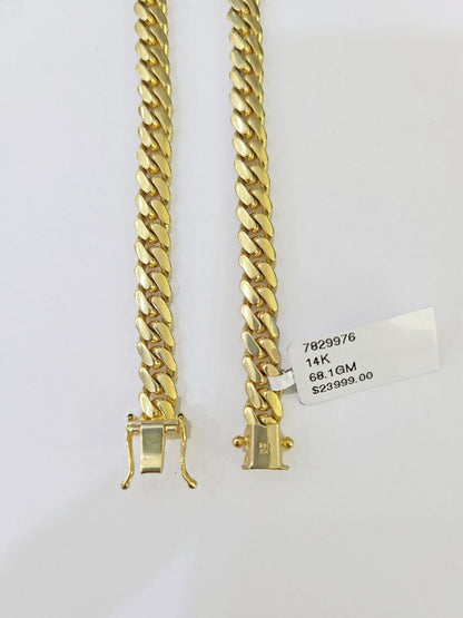 14k Gold Miami Cuban Link Chain Necklace 6mm 22" Box Lock REAL 14kt Yellow Gold