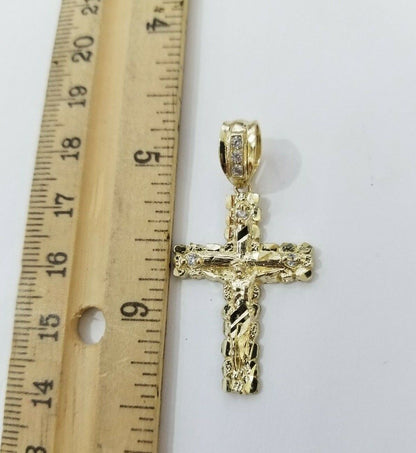 14k Gold Rope Chain Necklace Cross Charm Pendant Set 16 - 28" inch 3mm , Real 14KT - Reva Jeweler