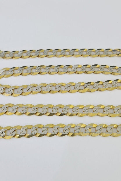 14k Gold Solid Cuban Curb Link Chain Necklace REAL 8mm 20-30 Inches Diamond Cuts