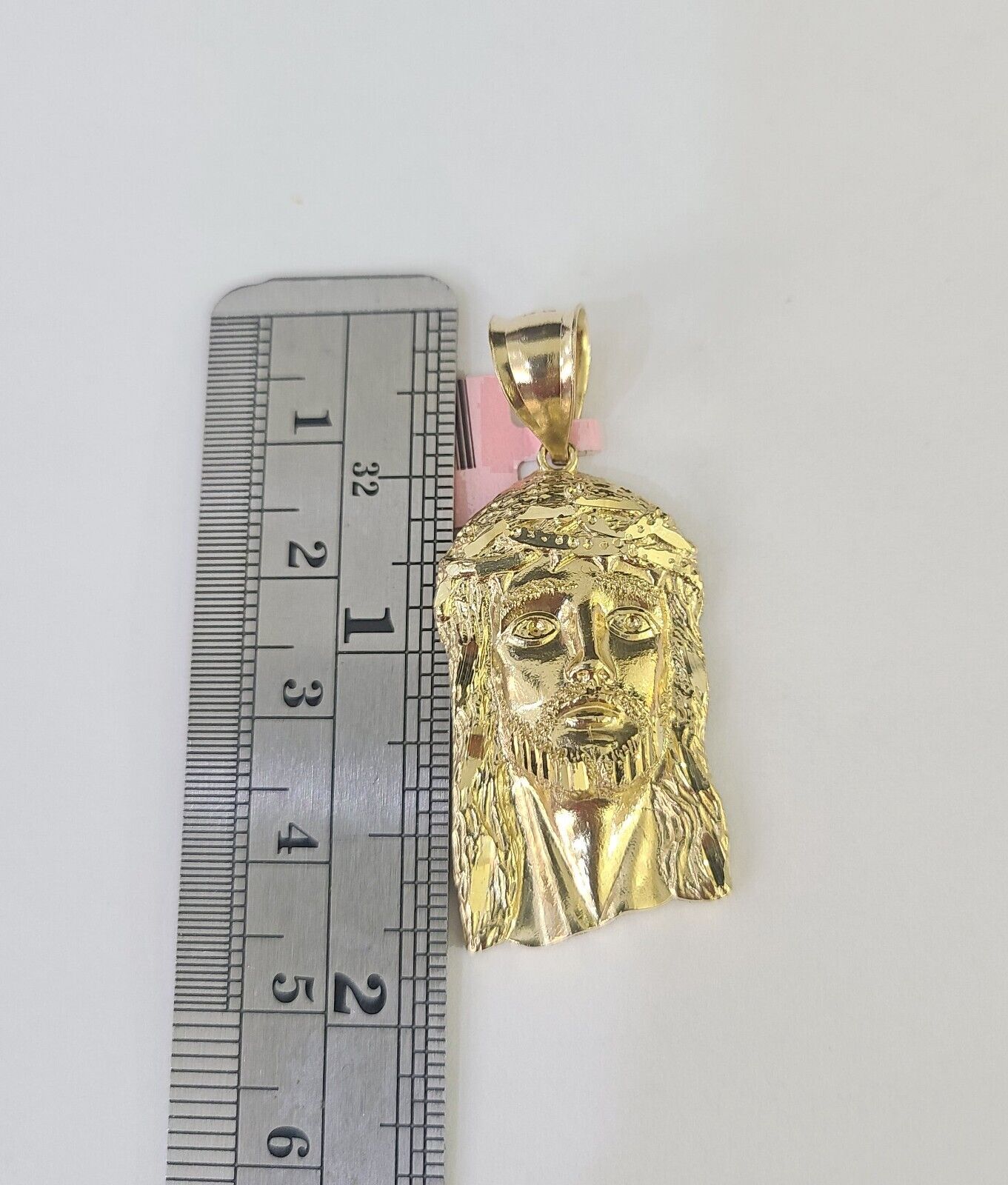 14k Miami Cuban Chain Jesus Head Charm Yellow Gold Set 3mm 18"-28" Necklace