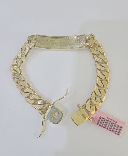 14K REAL ID Bracelet Solid Miami Cuban Link 12mm 8.5 inches 14kt Yellow Gold - GoldenlinQ