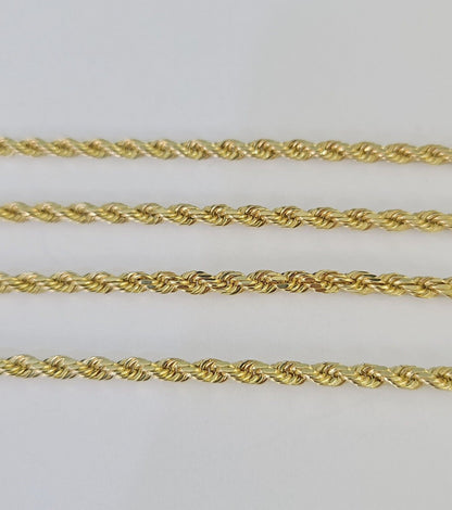 14k Real Rope Chain Yellow Gold 2.5mm 18"-26" Inch Men Women Genuine Necklace