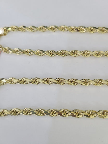 14k Real Rope Chain Yellow Gold 6mm 18"-28" Inch Men Women Genuine Necklace