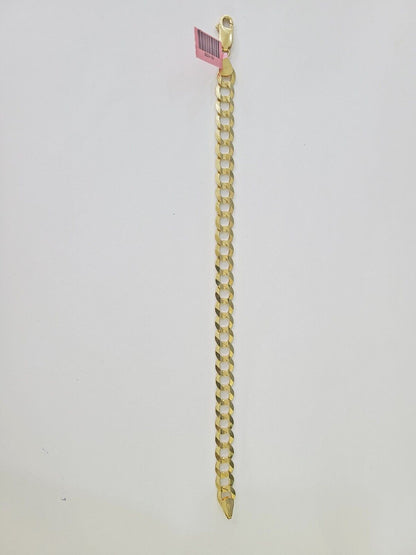 14K Real Solid Cuban Curb Bracelet 8mm Link 9" inch Genuine Yellow Gold - GoldenlinQ