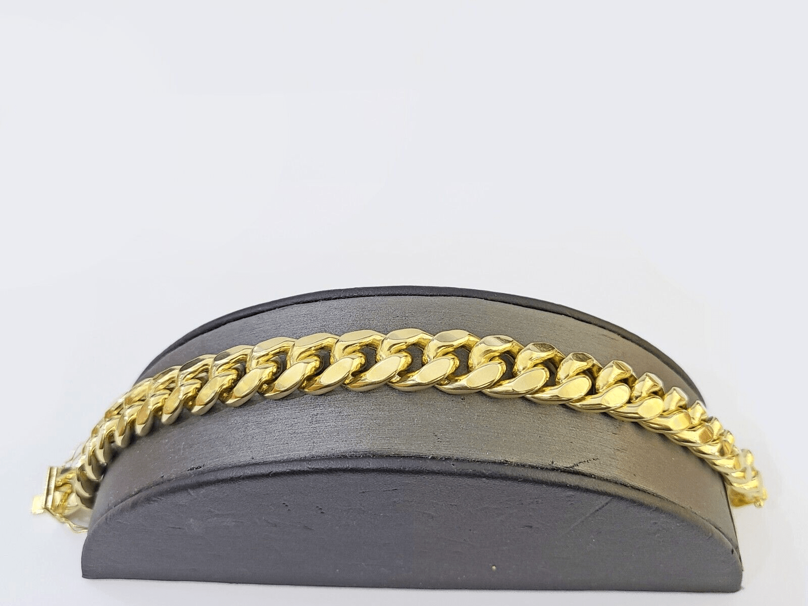 14K Real Yellow Gold Miami Cuban Bracelet 12 mm Link 9" inch 14K - Reva Jeweler