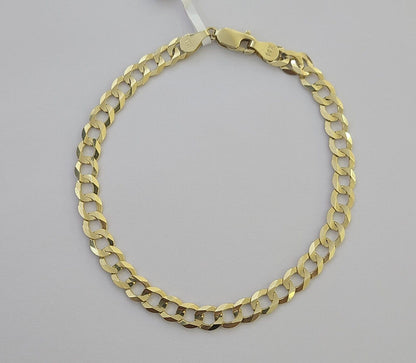14K Real Yellow Gold Miami Cuban Curb Bracelet 6 mm Link 8" inch 14K - Reva Jeweler