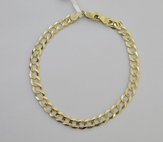 14K Real Yellow Gold Miami Cuban Curb Bracelet 6 mm Link 8" inch 14K - Reva Jeweler