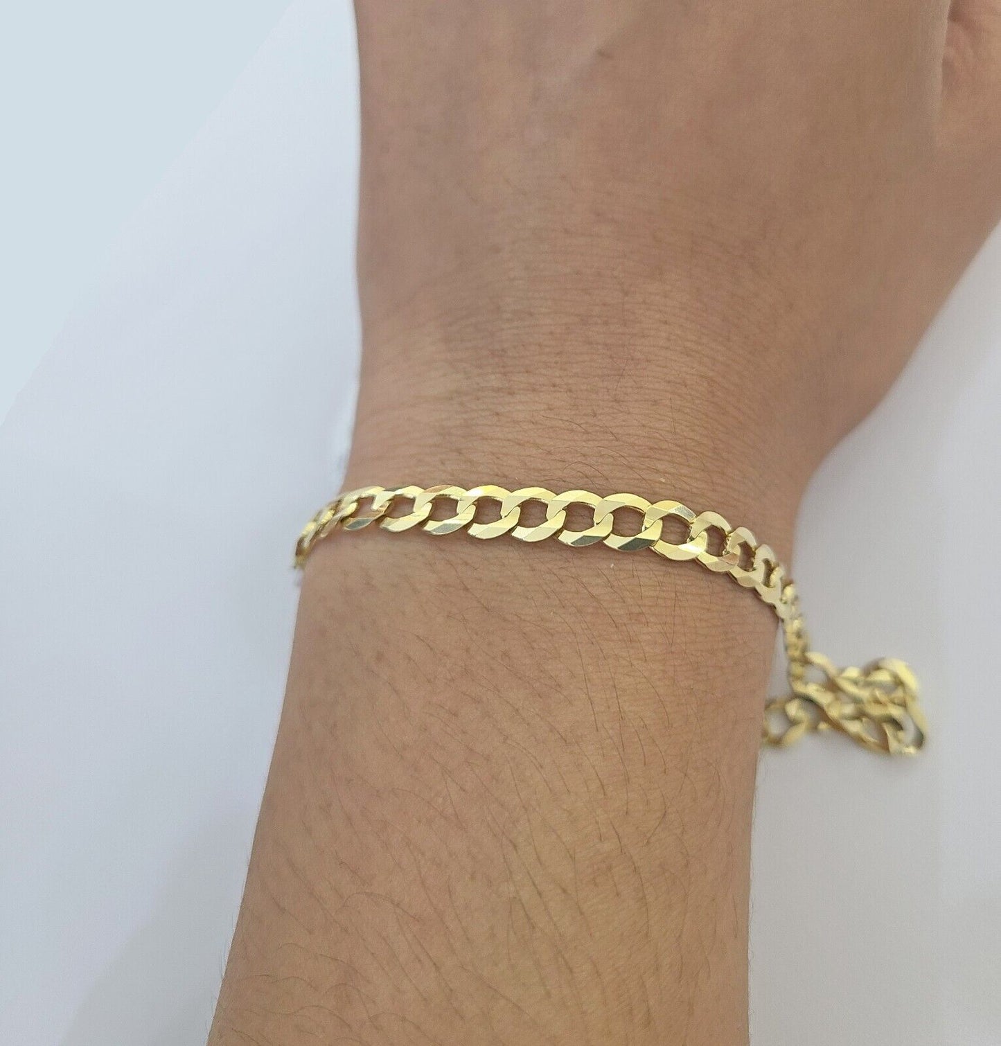 14K Real Yellow Gold Miami Cuban Curb Bracelet 6 mm Link 8" inch 14K - Reva Jeweler
