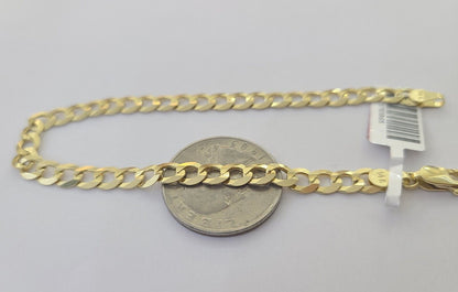 14K Real Yellow Gold Miami Cuban Curb Bracelet 6 mm Link 8" inch 14K - Reva Jeweler