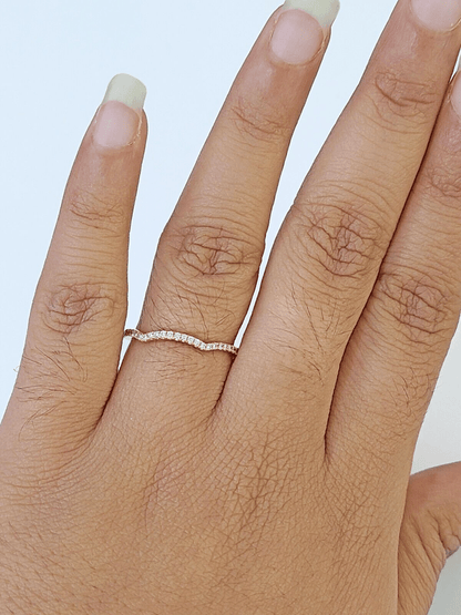 14k Rose Gold Diamond Bridal Ring Band Set Ladies Wedding Real Engagement - Reva Jeweler