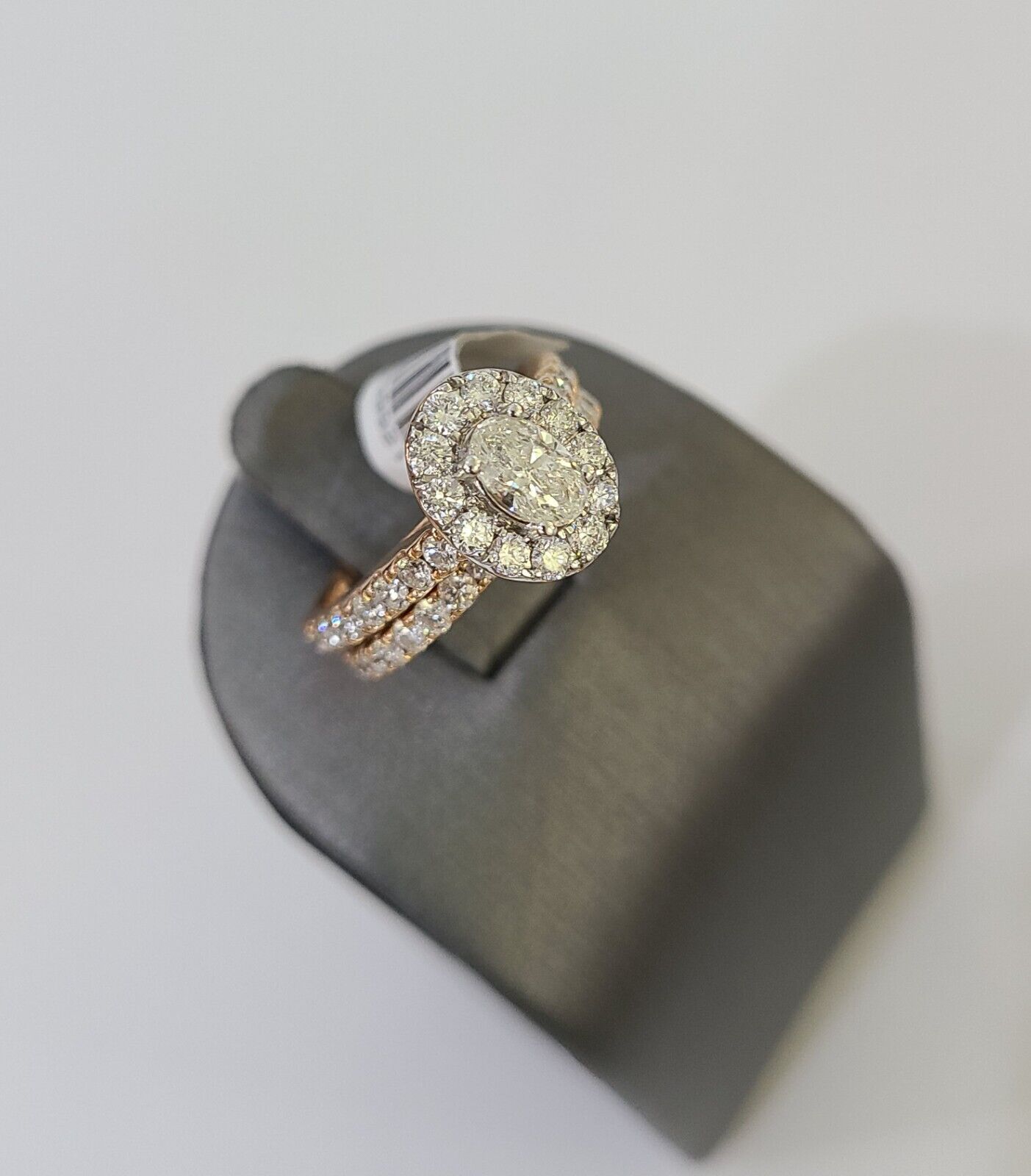 14k Rose Gold Diamond Bridal Ring Band Set Ladies Wedding Real Engagement - Reva Jeweler