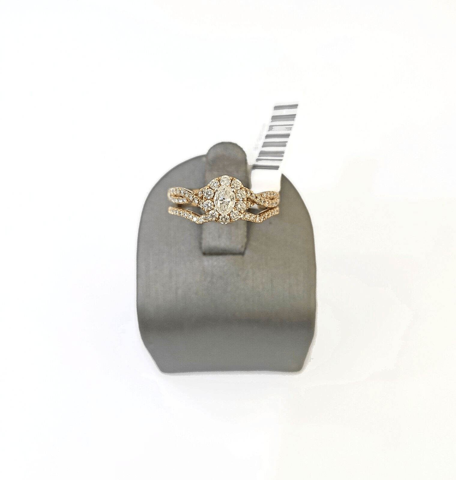 14k Rose Gold Diamond Bridal Ring Band Set Ladies Wedding Real Engagement - Reva Jeweler